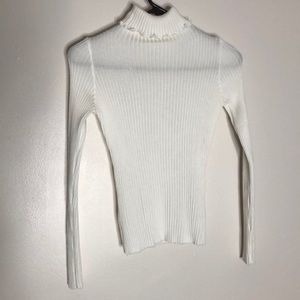 White stretch turtleneck
